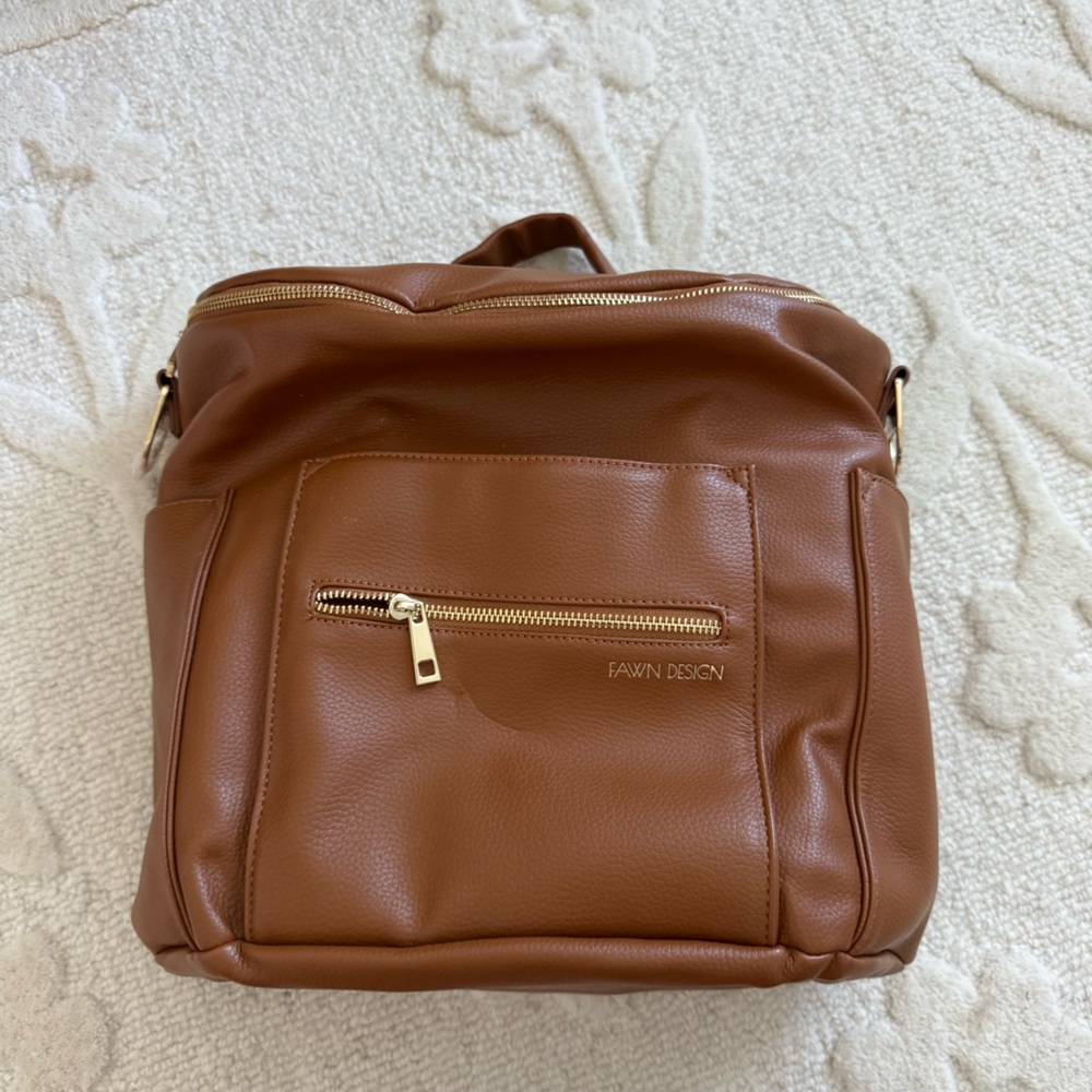 Fawn design Brown Leather Backpack